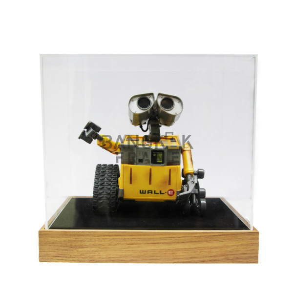 กรอบกล่องใสโชว์สินค้าฐานไม้